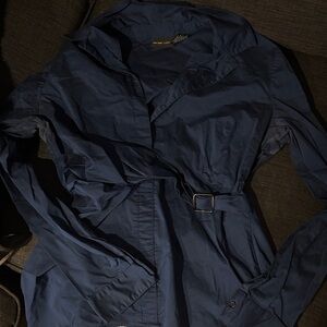 Navy Blue Belted Top